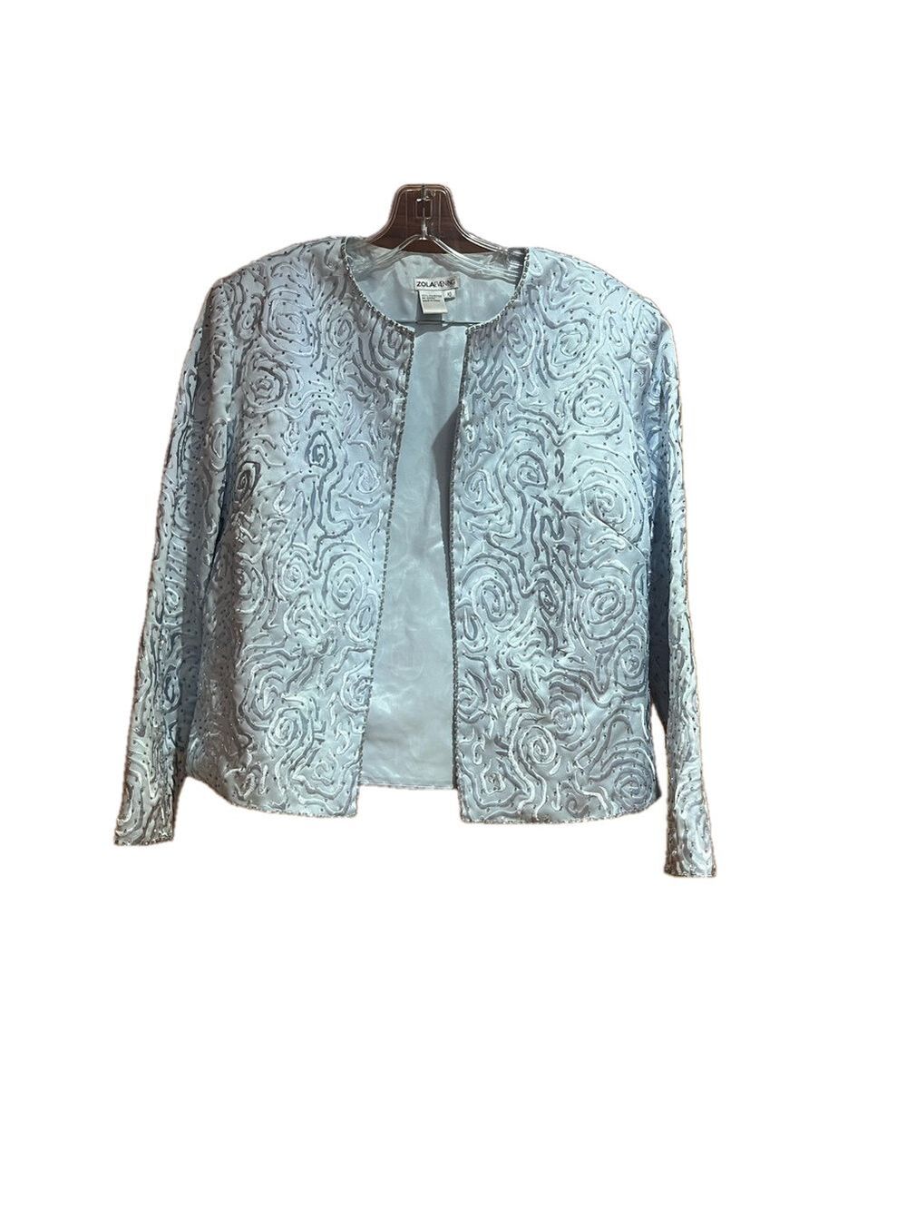 Chico's Light Blue Beaded Jacket Women's